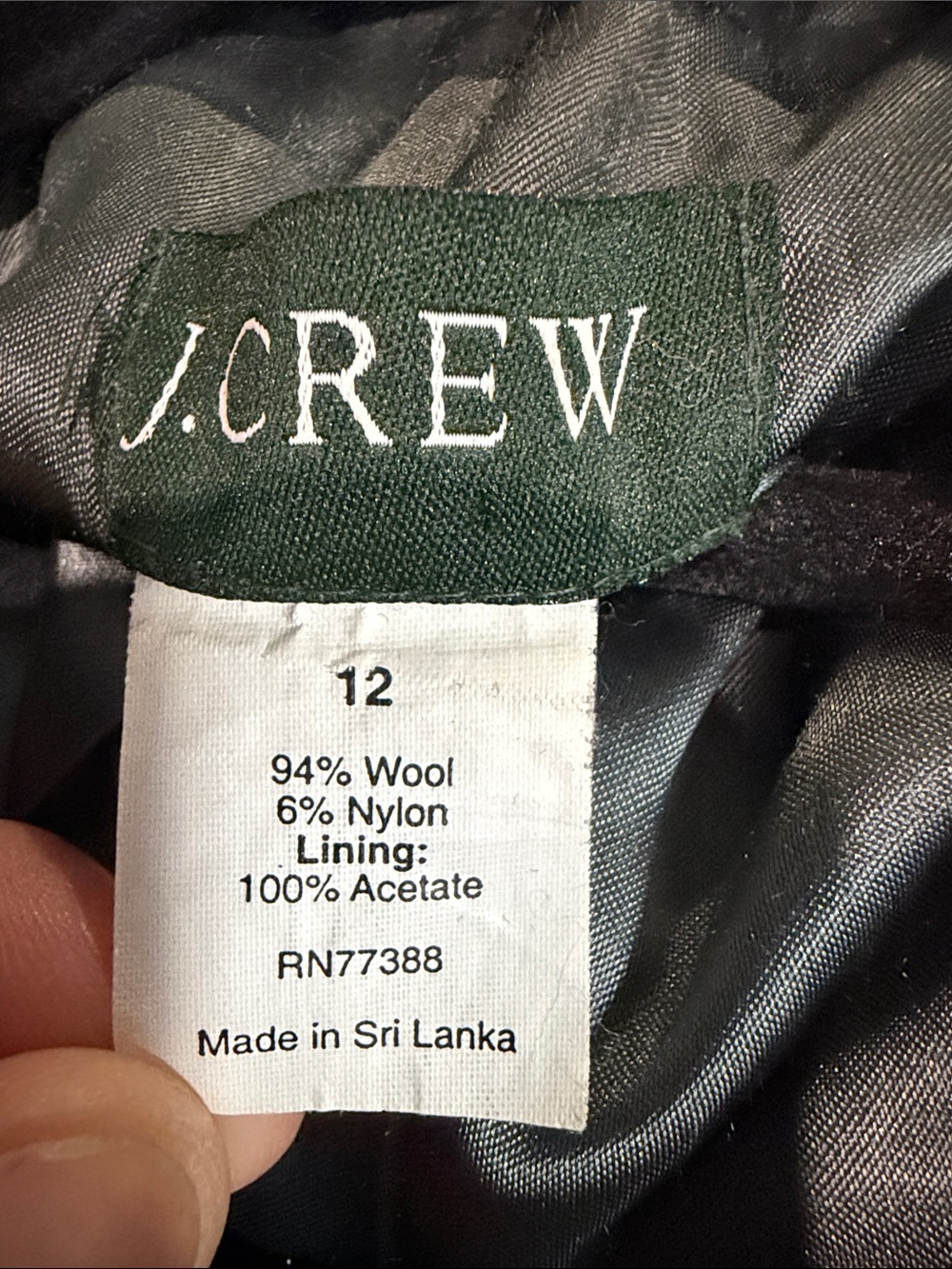 J. Crew Black Wool Long Sleeve Coat with Covered Buttons - Picture 7 of 7